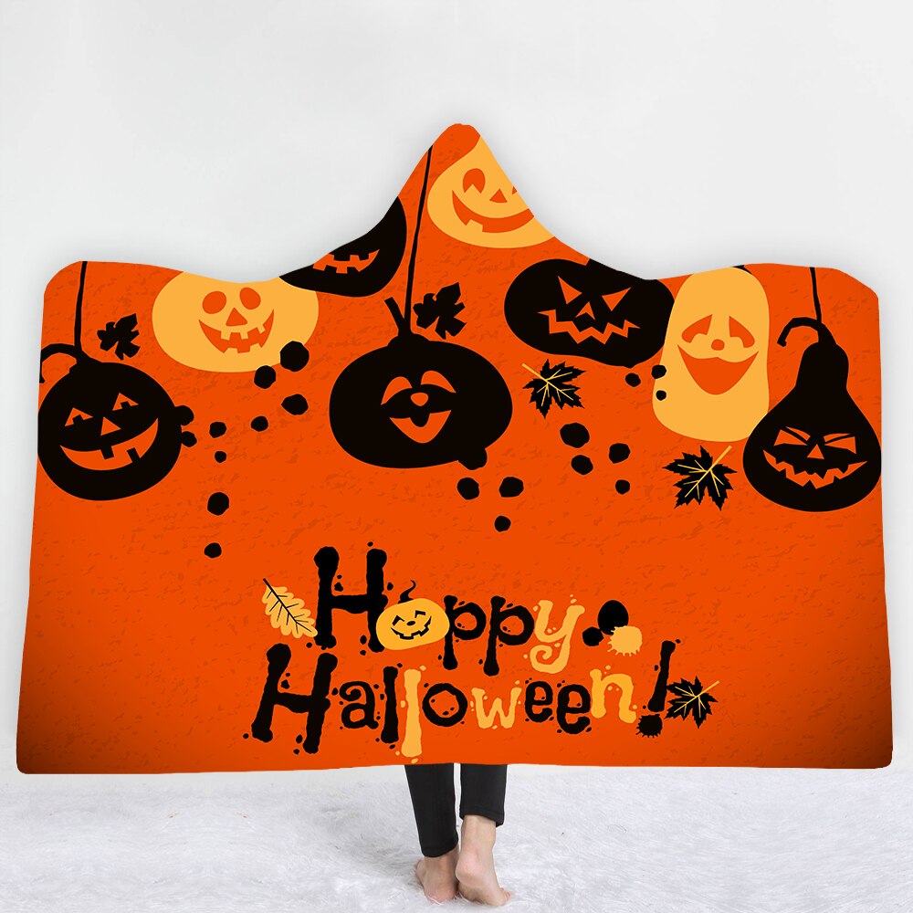 Halloween Skull Series Sherpa Fleece Hooded Blanket