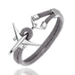 Fashion Stainless Steel Airplane Glider Anchor Rope Leather