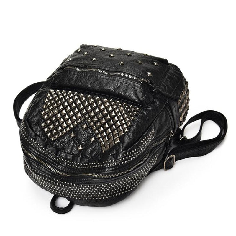 Skull purse Women Backpacks Washed Leather Backpacks Lady Girls Travel Women Bags Rivet Backpacks Student School Bag Hot