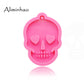 Shiny Ghost head skull silicone Keychains mold Key chain Pendant clay DIY Jewelry Making epoxy Resin mold