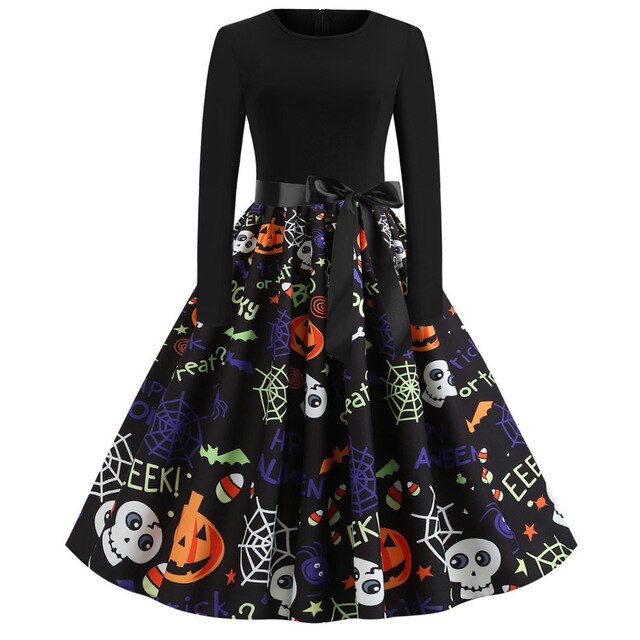 Vintage Halloween Costume Women Party Dresses Long