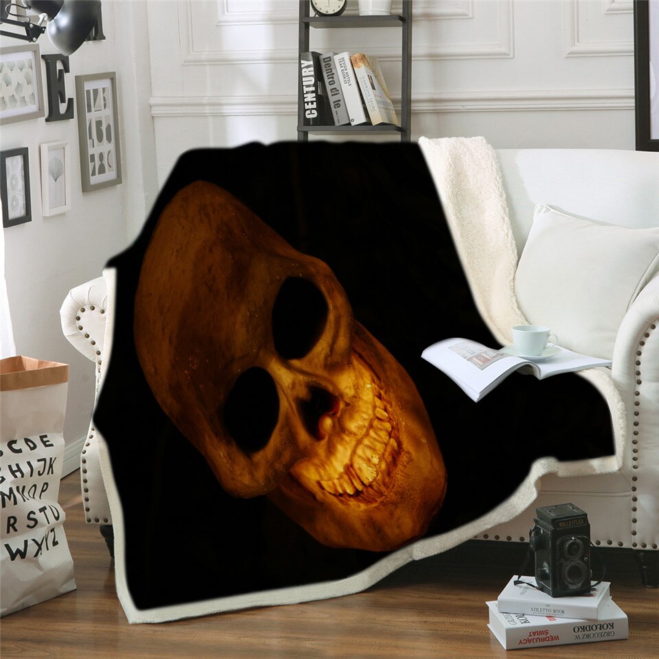 Skull Throw Blanket Halloween Traditional Mexican Sugar Day of the Dead