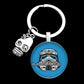 Exquisite Colorful Sugar Skull Pendent Glass Keychain Skeleton and Flower Key Ring for Unisex