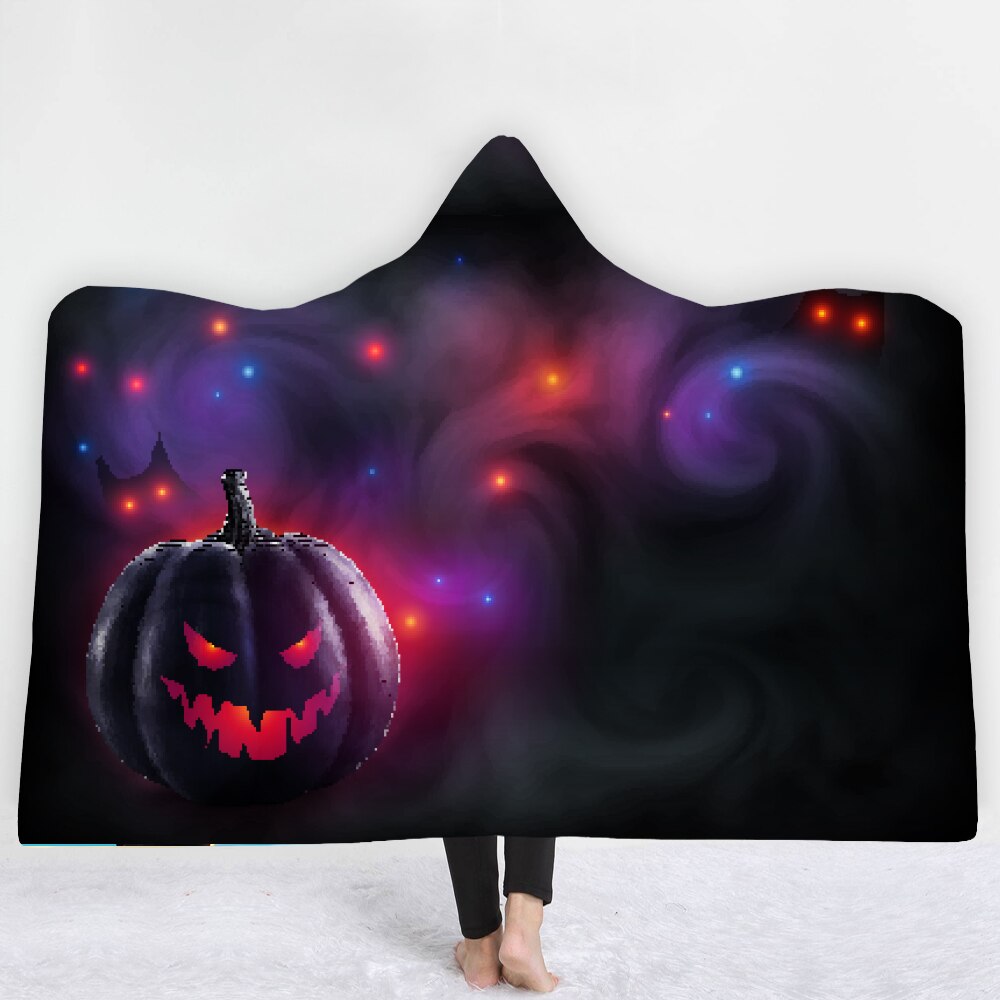 Halloween Skull Series Sherpa Fleece Hooded Blanket