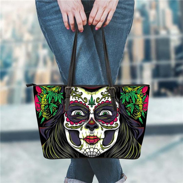 Gothic Girls Skull Brand Women's Bags High Quality Female Large Handbags Tote