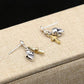 Real Pure 925 Sterling Silver Skull Earrings For Women With Gold