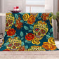 Floral Skull Flannel Blanket Super Soft Plush Sofa Couch Bed Office Travel