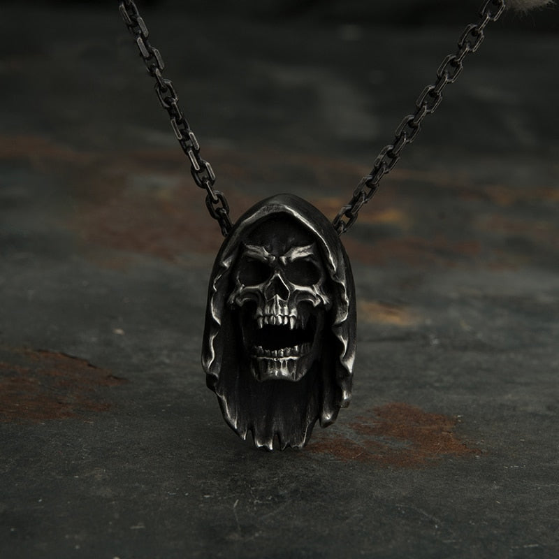 Gothic skull Men's New Fashion Metal Punk Prime Domain Death Skull Pendant Necklace