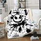 The Nightmare Before Christmas Jack Skull Sherpa Blanket  Plush Velvet