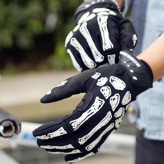 Men Women Skull Graffiti Cycling Gloves Non-slip Silicone GEL Mountain MTB Bike Gloves Full Finger Riding Bicycle Sports Gloves