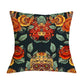 Floral Skull Print Throw Pillows for Couch Halloween Decorative Pillow Covers