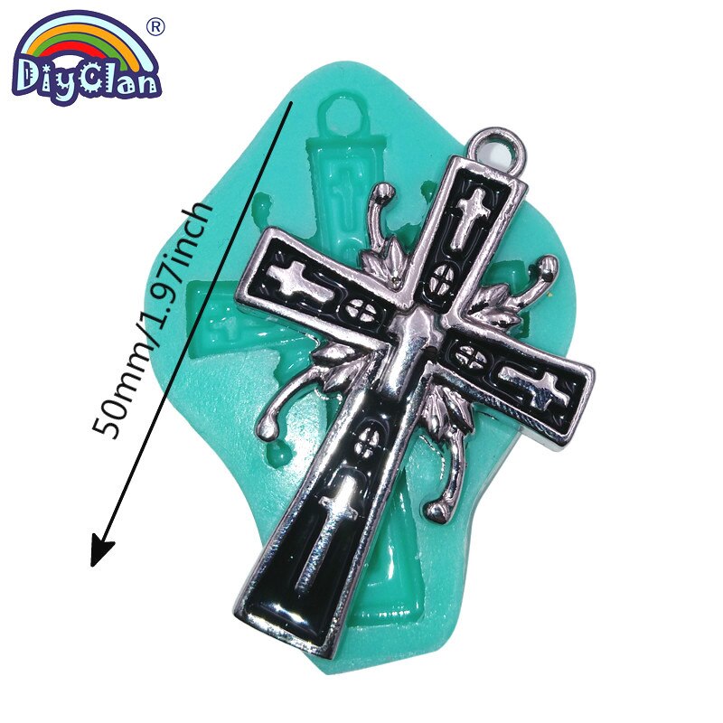 Skull Head Cross Pendant Silicone Mold For Hip Hop Punk Necklace Resin