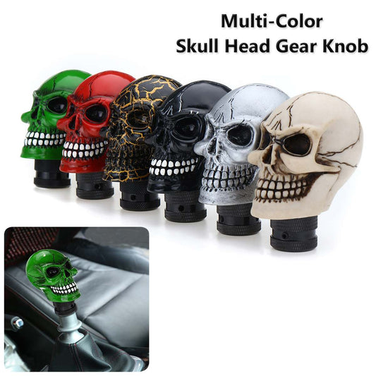 Universal Skull Head Style Manual Gear Shift Knob Lever Shifter Gear Handle Stick