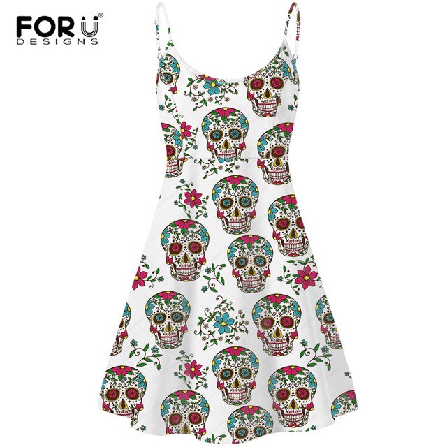 Vintage Sugar Skull Brand Designer Sleeveless Party Dress