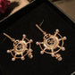 Fashion Korean jewelry woman earrings pearl punk rudder navy letter