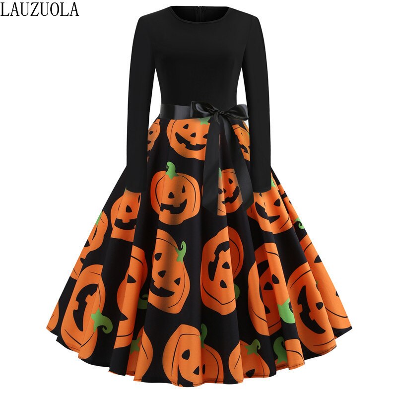 Vintage Halloween Costume Women Party Dresses Long