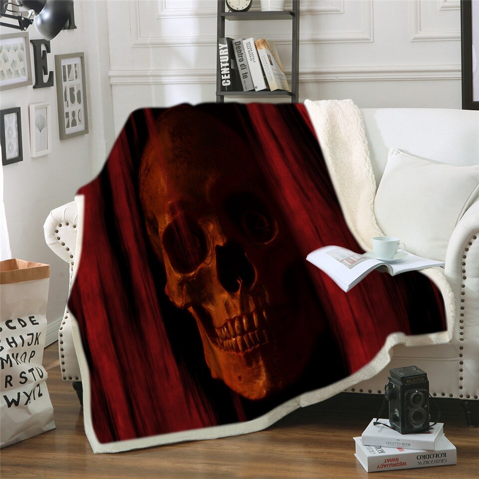 Skull Throw Blanket Halloween Traditional Mexican Sugar Day of the Dead