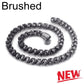 Punk Long Matte Skull Necklace & Bracelets For Men Stainless Steel
