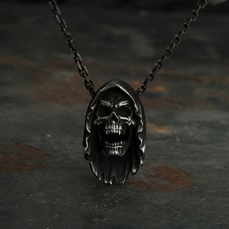 Gothic skull Men's New Fashion Metal Punk Prime Domain Death Skull Pendant Necklace