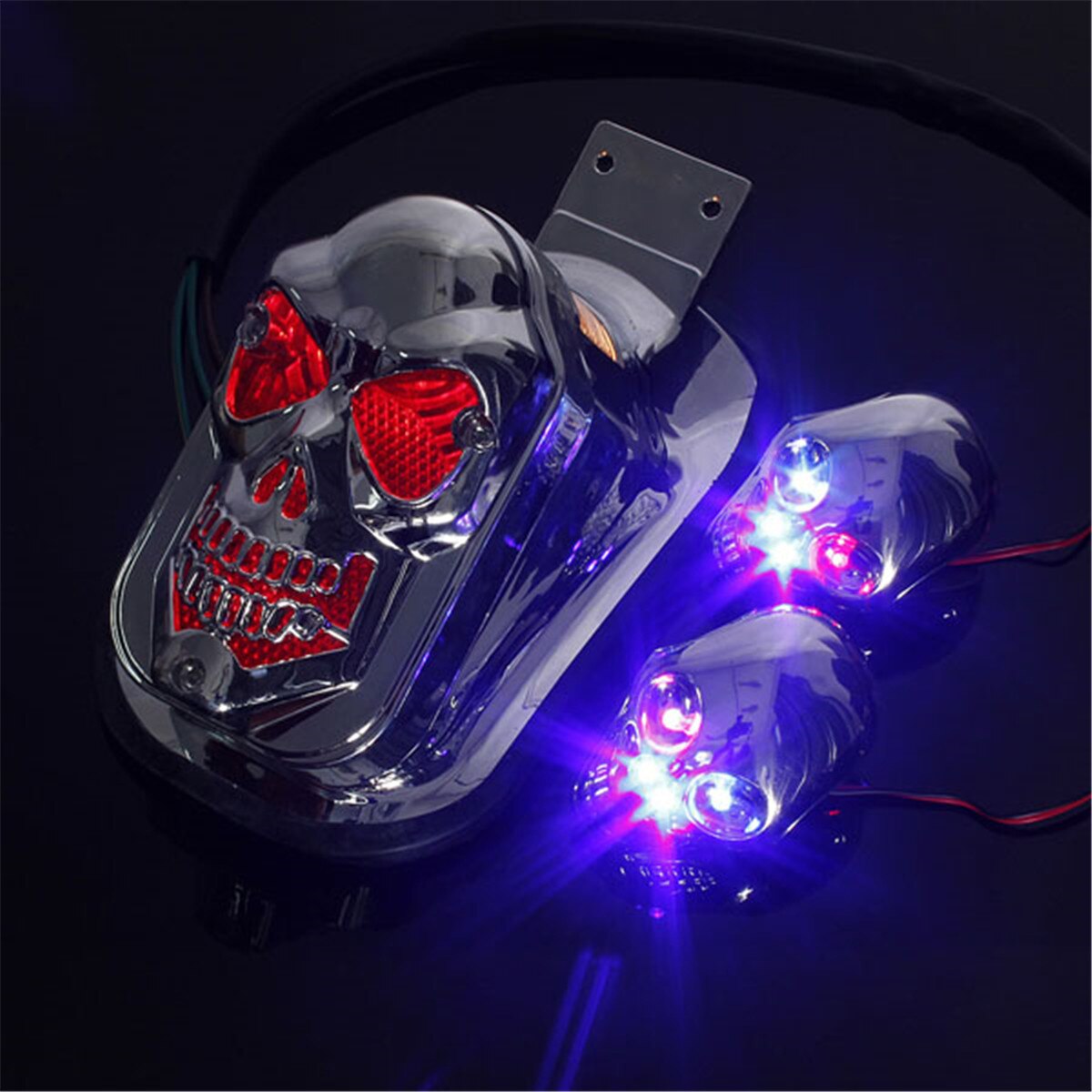 20W LED Motorcycle Skull Turn Signal Lights Indicators ATV Rear /Tail / Stop / Brake Light Lamp For Choppers Cruisers