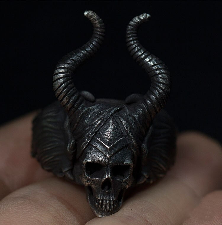 L Stainless Steel Biker Ring Baphomet Movie Jewelry Gift OSR290