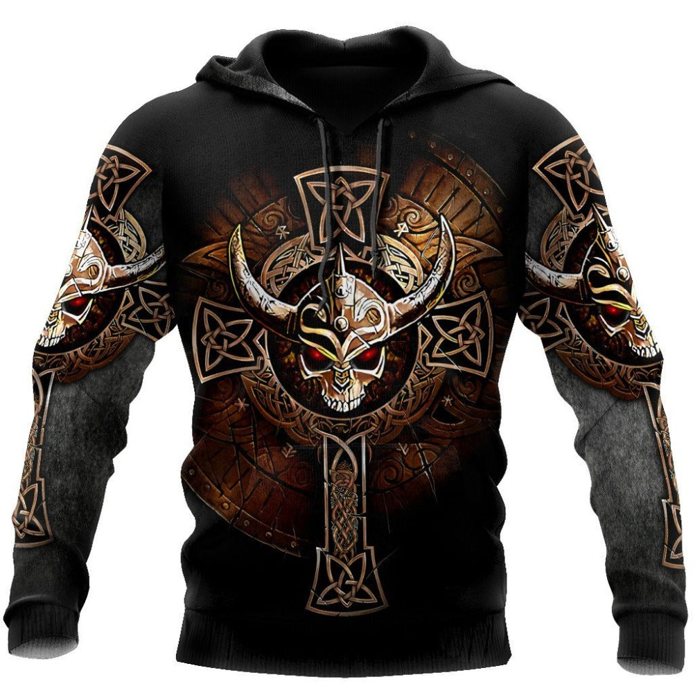 Viking Skulls 3D All Over Printed Fashion Hoodies Men Hooded Sweatshirt Unisex Zip Pullover Casual Jacket Tracksuit