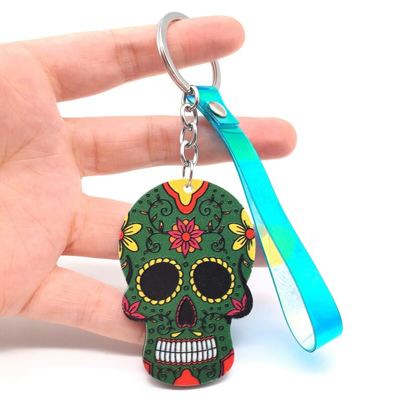 Keychain Calavera Sweet Whimsical Skull Key chain Keyring