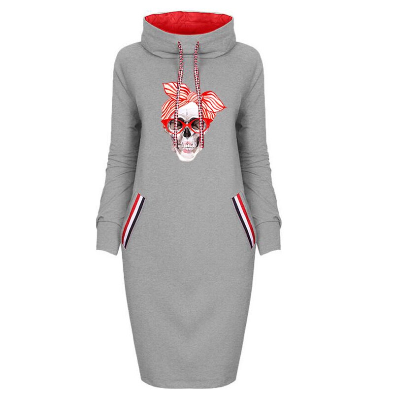 2020 Women Sexy Bodycon Dress Skull Printed Plus