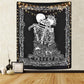 Skull King Meditating In Flowers Moon Tapestry Mandala Carpet