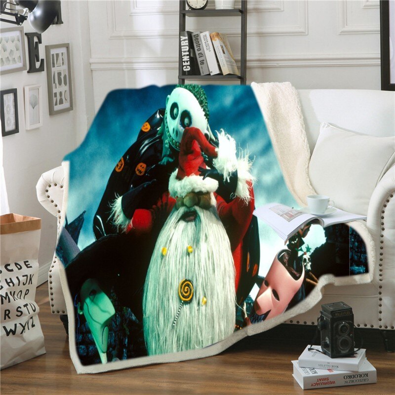 The Nightmare Before Christmas Jack Skull Sherpa Blanket