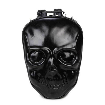 Men Skull shape Backpacks Men Thicken Leather Backpack