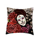 Colorful Sugar Skull Polyester Cushion Cover White Mexican Style
