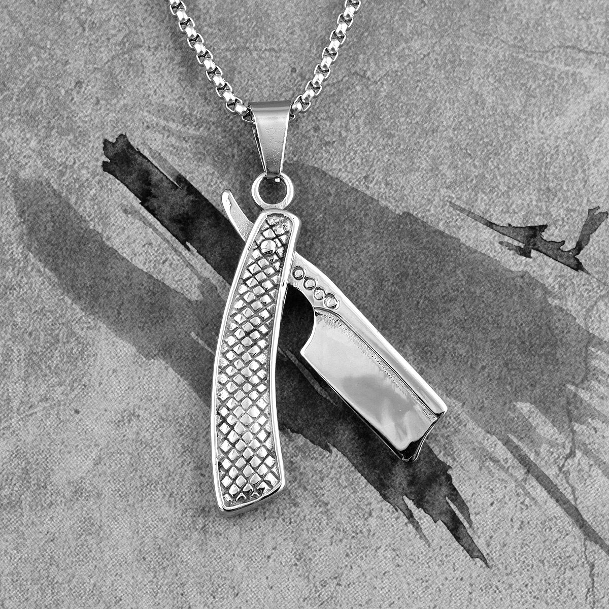 Haircut Razor Barber Long Men Necklaces Pendants Chain