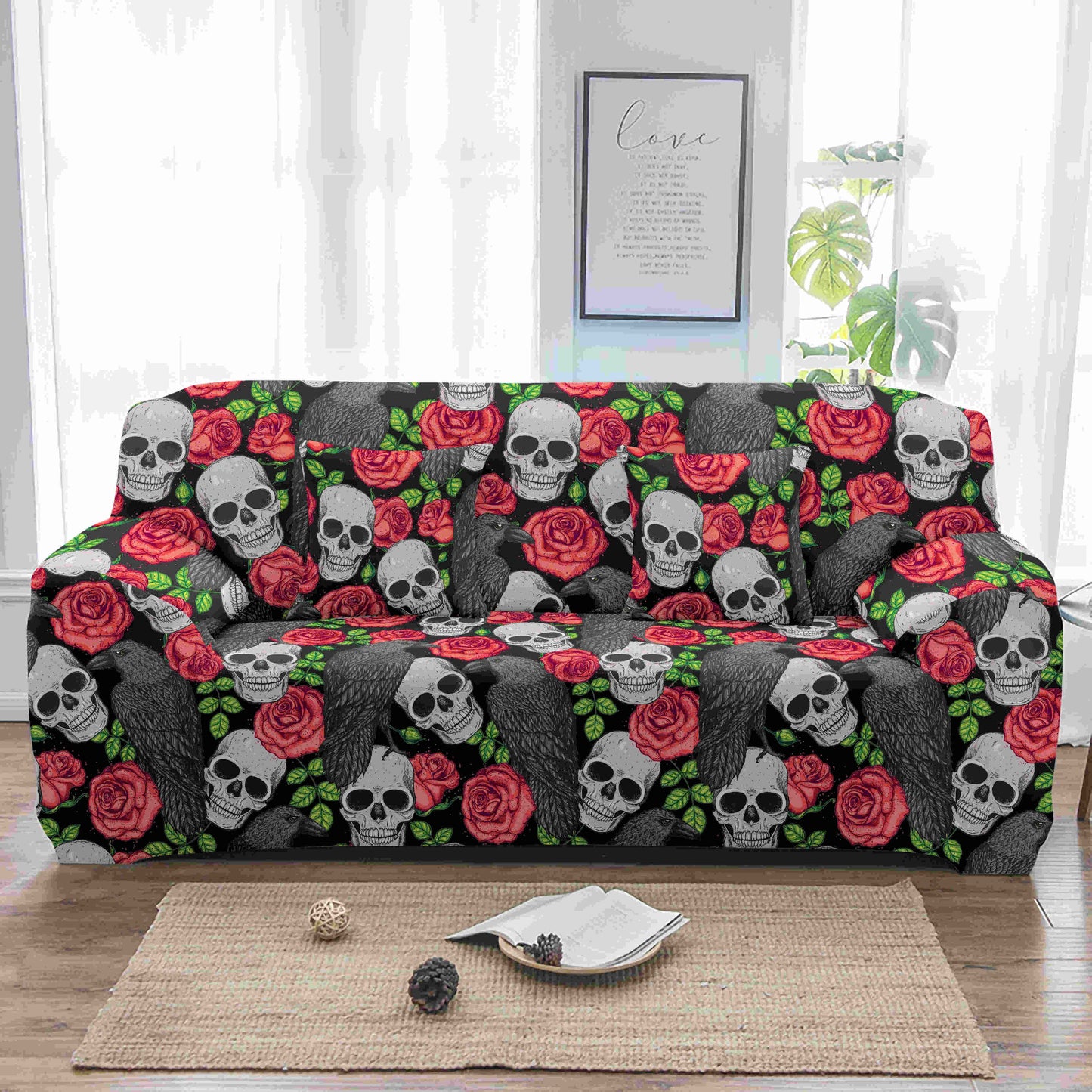 Sugar skull Elastic Sofa Cover printed Couch Cover Sofa Covers