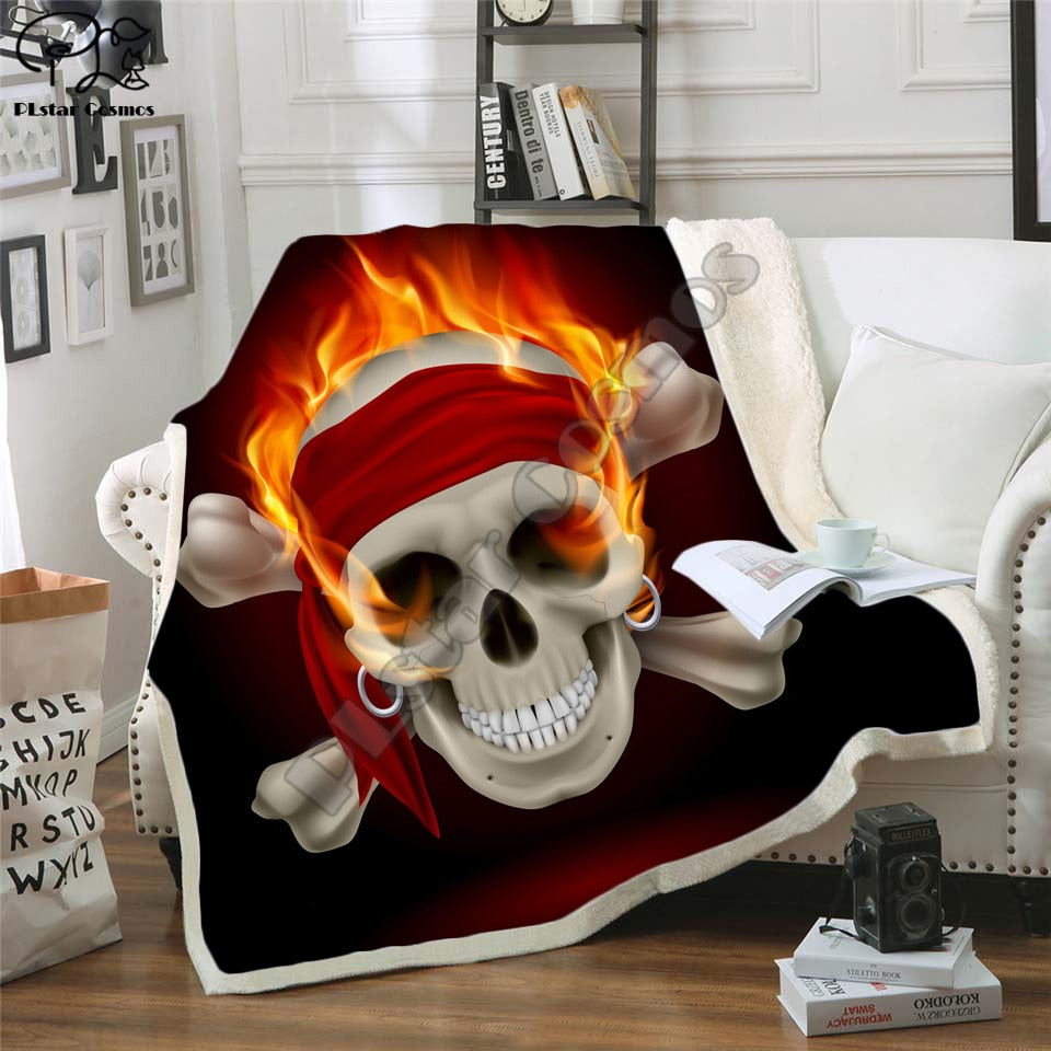 flower skull 3D Bedding Outlet good quality Blanket Sherpa Blanket