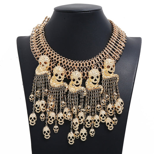 Necklace Skeleton Head Short Chain Female Fashion Accessories Collar Skull Necklace