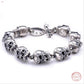 S925 Silver Bracelet Skull Retro Rock Hip-Hop BraceletPunk Silver