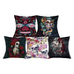 Floral Skull Print Throw Pillows for Couch Halloween Decorative Pillow Covers
