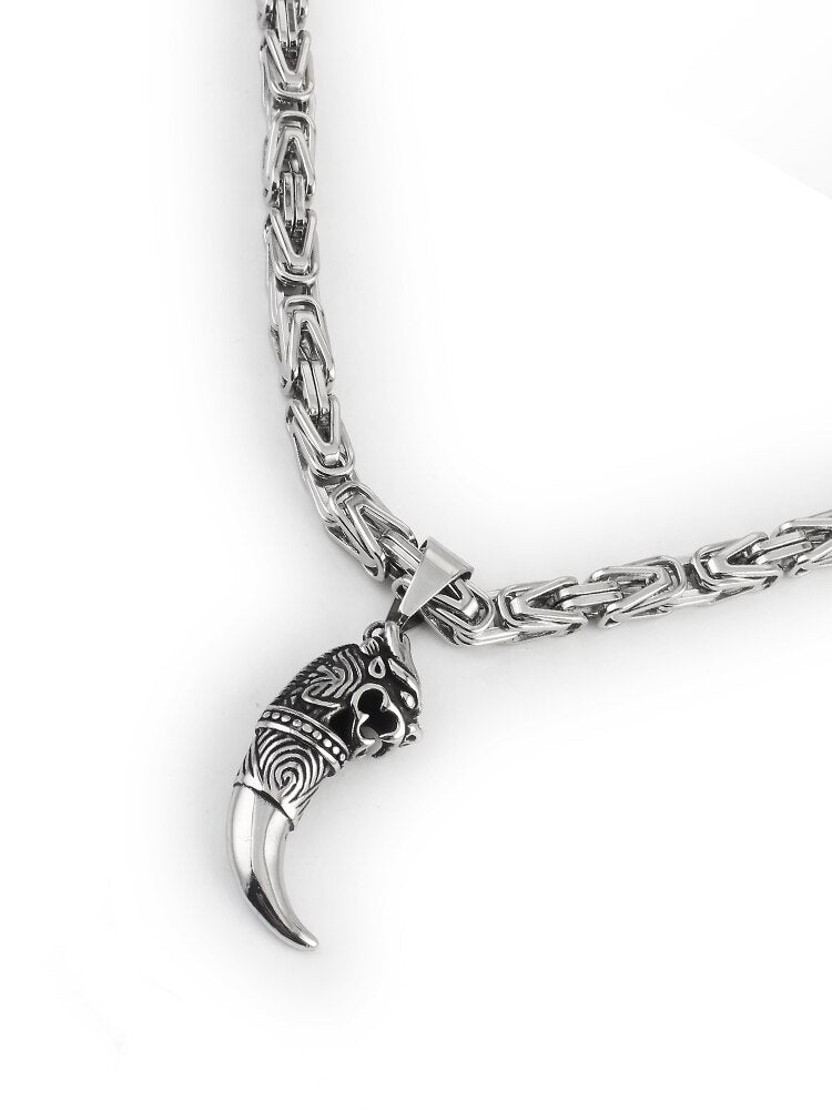 Men's Byzantine Chain Necklaces Punk Stainless Steel Jewelry Pendant Necklace