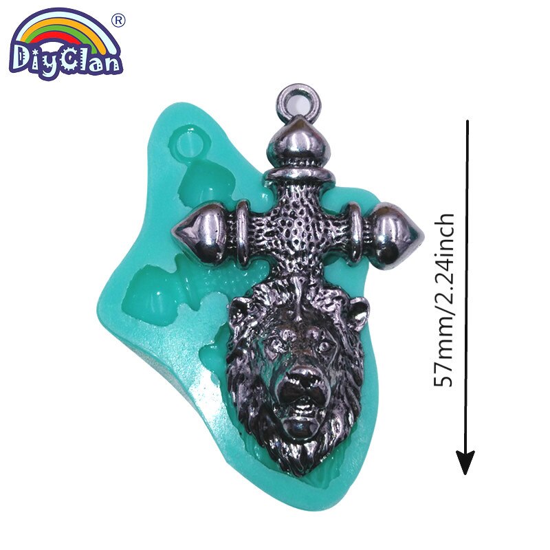 Skull Head Cross Pendant Silicone Mold For Hip Hop Punk Necklace Resin