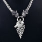 Men stainless steel necklace viking wolf head with Odin