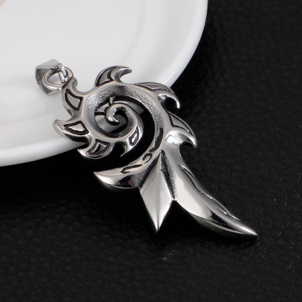 Flame Fire Biker Pendant Necklace Stainless Steel