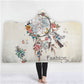 Fashion Sugar Skull Flower Hooded Blanket for Adults Floral Gothic