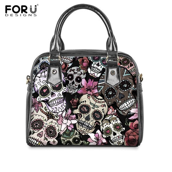 Sugar Skull Girls Print Luxury Handbags Rose Gothic Bags & wallet