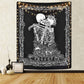Skull King Meditating In Flowers Moon Tapestry Mandala Carpet
