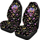 Fashion Sugar Skull Pattern Comfortable Car Seat Covers for Women Set of 2 Slip-Resistant Car Interior Seat Covers