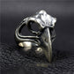 Solid 925 Sterling Silver Jewelry Skull Bird Rings For Men Antique Retro Punk