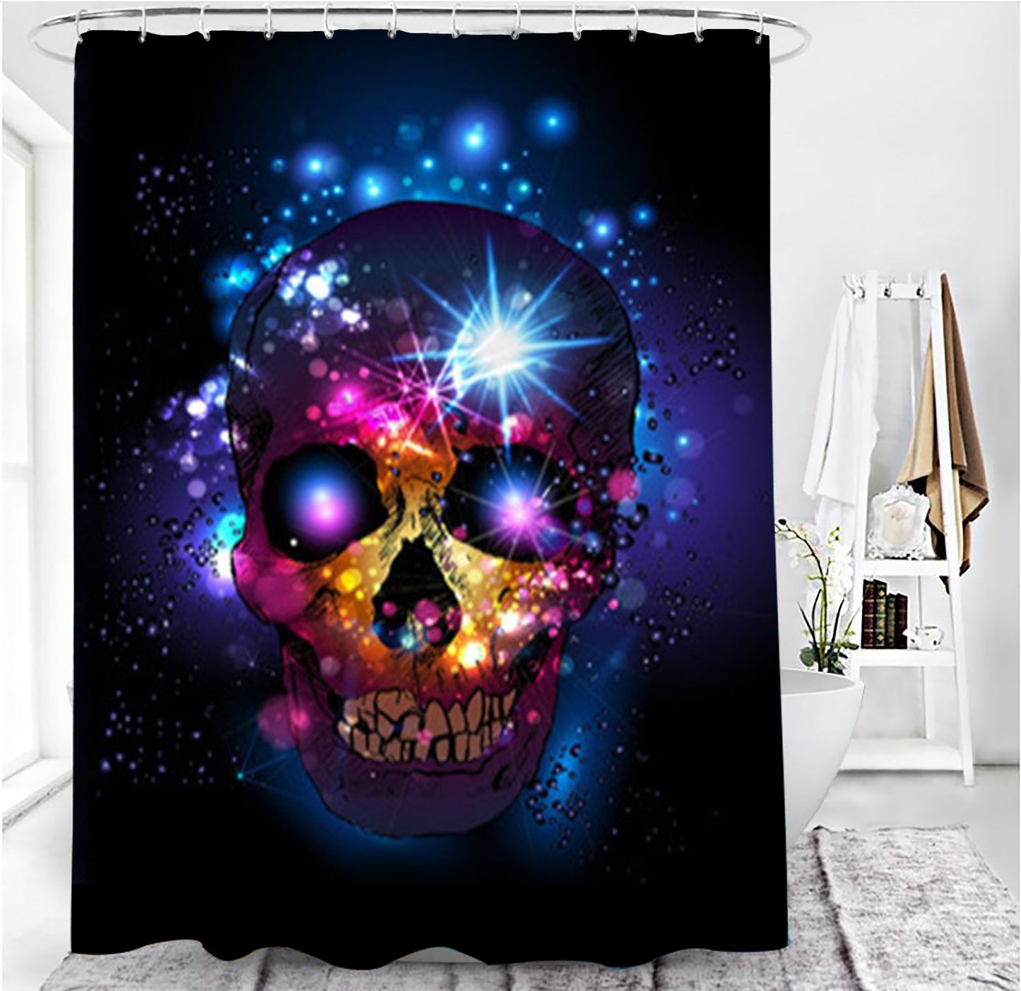 Sugar Skull Print Shower Curtains & Bath rugs