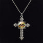 Sugar Skull Picture Glass Dome Cross Pendant Chain Necklace Punk Jewelry