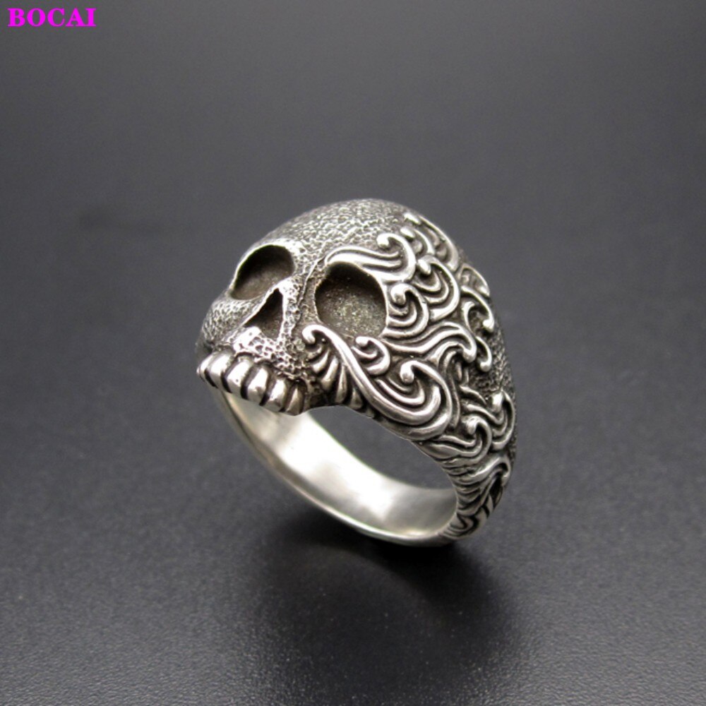 2020 S925 sterling silver jewelry Skull Thai silver ring